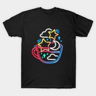 Neon Lights Starry Teacup T-Shirt